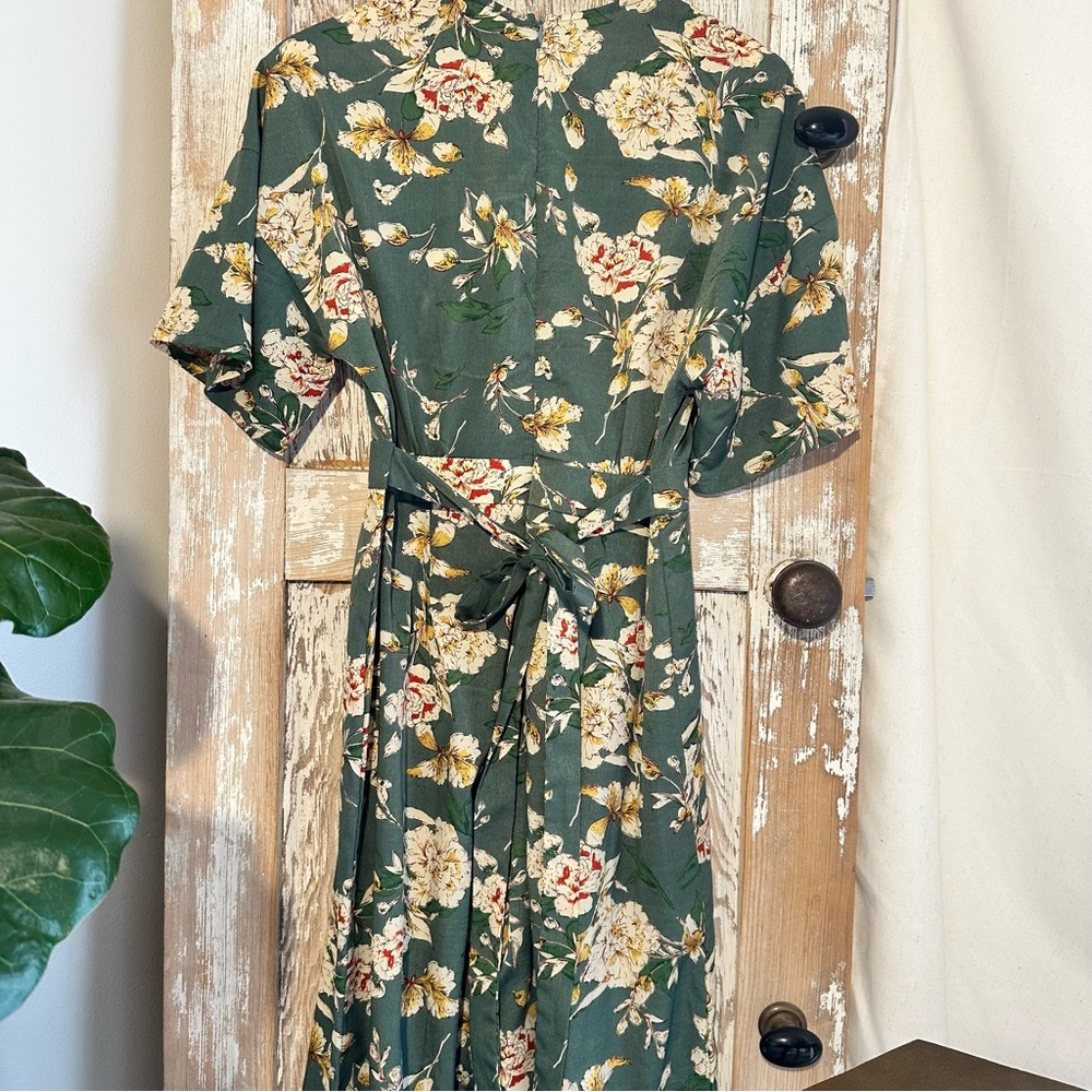 Warm Green Floral Women’s Jumper
